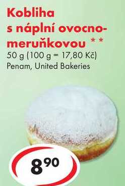 Kobliha náplní ovocno-meruňkovou, 50 g