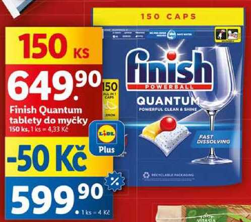Finish Quantum tablety do myčky, 150 ks