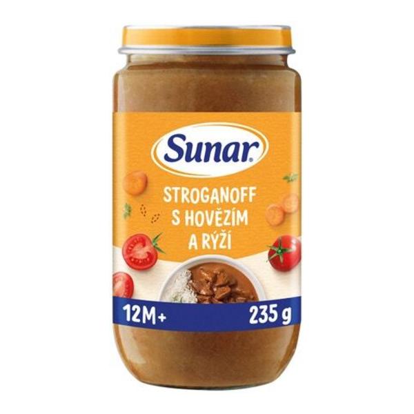 Sunar Příkrm stroganoff s hovězím a rýží, 12m+