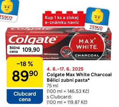 Colgate Max White Charcoal Bělicí zubní pasta, 75 ml  