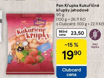 Pan Křupka kukuřičné křupky jahodové, 90 g  