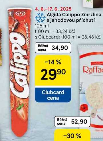 Calippo Zmrzlina s jahodovou příchutí 105 ml 