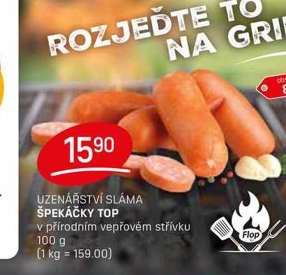ŠPEKÁČKY TOP v přírodním vepřovém střívku 100 g 