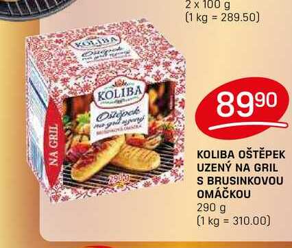 KOLIBA OŠTĚPEK UZENÝ NA GRIL S BRUSINKOVOU OMÁČKOU 290 g