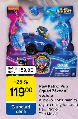 Paw Patrol Pup Squad Závodní vozidlo, styl The Movie 