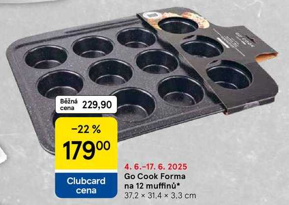 Go Cook Forma na 12 muffinů, 37.2 x 31.4 x 3.3 cm 
