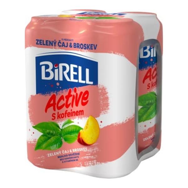 Birell Active Zelený čaj a broskev s kofeinem 4x0,5l