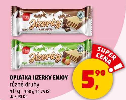OPLATKA JIZERKY ENJOY různé druhy, 40 g 