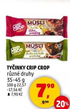 TYČINKY CRIP CROP různé druhy, 35-45 g 