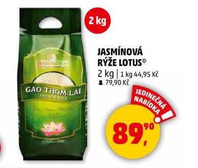 JASMÍNOVÁ RÝŽE LOTUS, 2 kg 