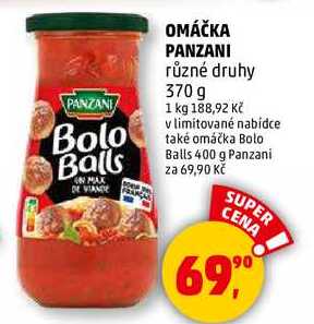 OMÁČKA PANZANI různé druhy, 370 g  