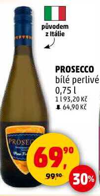 PROSECCO bílé perlivé, 0,75 l