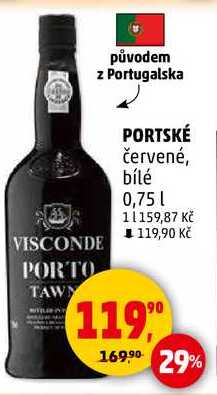 PORTSKÉ červené, 0,75 l