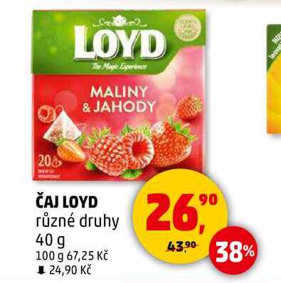 ČAJ LOYD různé druhy, 40 g 
