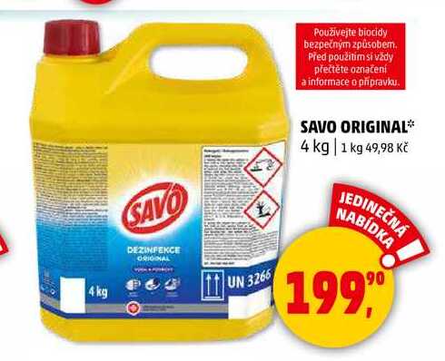 SAVO DEZINFEKCE ORIGINAL, 4 kg