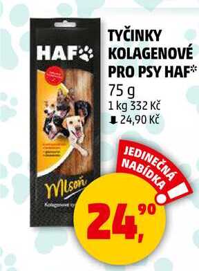 TYČINKY KOLAGENOVÉ PRO PSY HAF, 75 g 