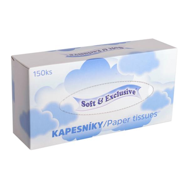 Soft & Exclusive Kapesníky papírové, 2vrstvé, 3x150 ks
