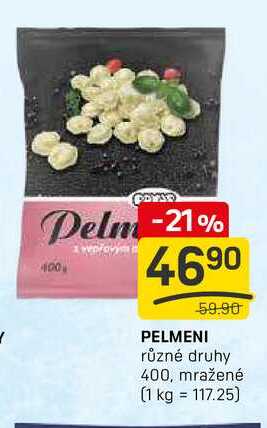 PELMENI různé druhy 400, mražené 
