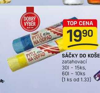 SÁČKY DO KOŠE zatahovací 30l- 15ks