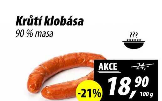 Krůtí klobása 90% masa, 100 g 