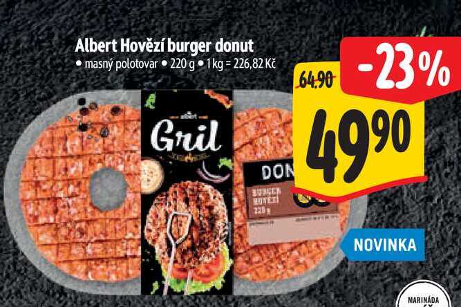 Albert Hovězí burger donut masný polotovar 220 g 