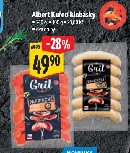 Albert Kuřecí klobásky  240 g 