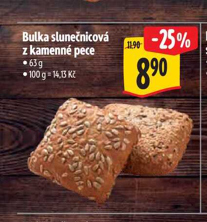 Bulka slunečnicová z kamenné pece 63g  