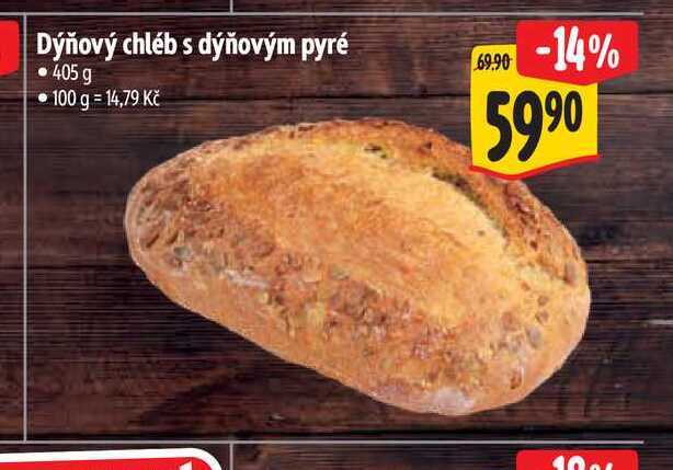 Dýňový chléb s dýňovým pyré  405 g 