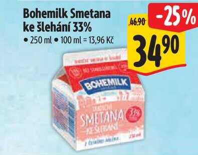 Bohemilk Smetana ke šlehání  250 ml