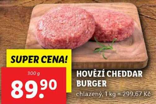 HOVĚZÍ CHEDDAR BURGER, 300 g