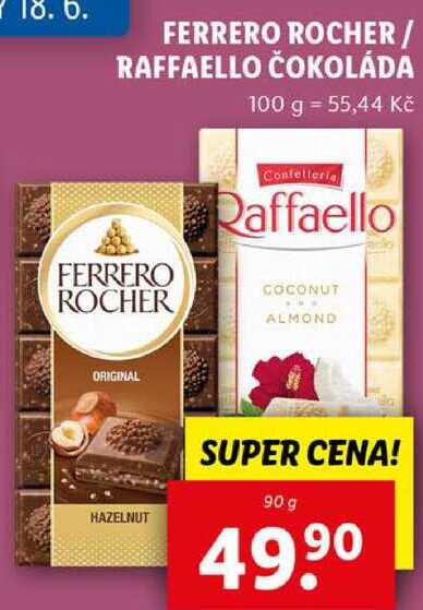 FERRERO ROCHER/RAFFAELLO ČOKOLÁDA, 90 g
