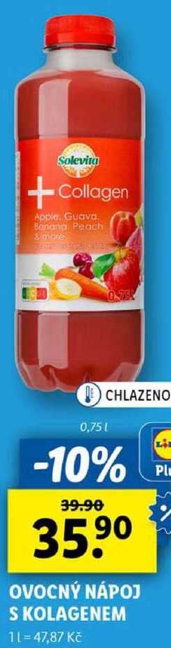 OVOCNÝ NÁPOJ S KOLAGENEM, 0,75 l