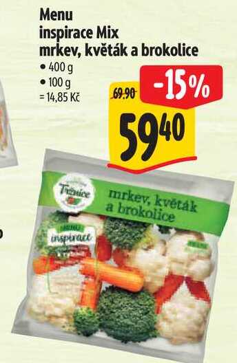 Menu inspirace Mix mrkev, květák a brokolice, 400 g 