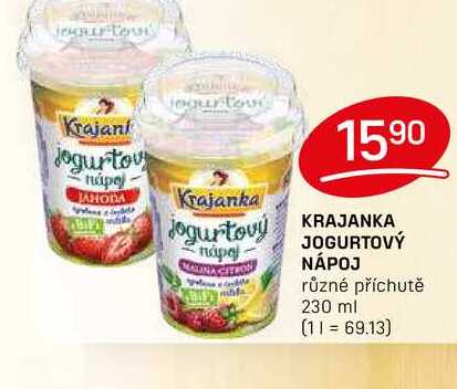 KRAJANKA JOGURTOVÝ NÁPOJ různé příchutě 230 ml