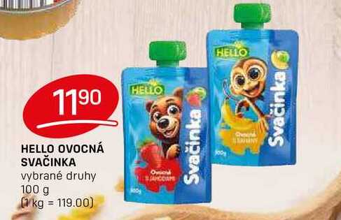 HELLO OVOCNÁ SVAČINKA vybrané druhy 100g 