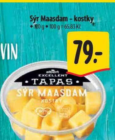  Sýr Maasdam-kostky 120 g  