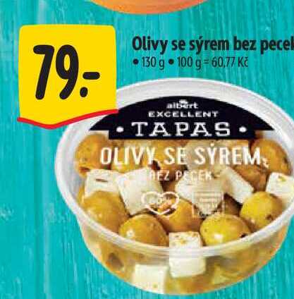 Olivy se sýrem bez pecek 130 g 