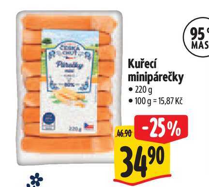  Kuřecí minipárečky 220 g 