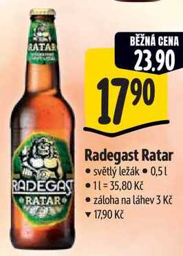 Radegast Ratar, 0,5 l 
