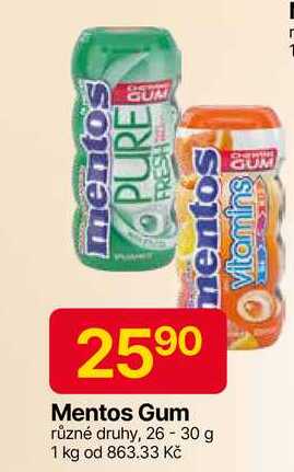 Mentos Pure fresh žvýkačky 30g, vybrané druhy