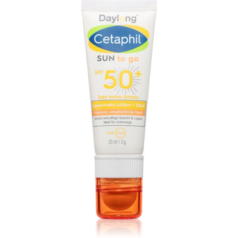 Daylong Cetaphil SUN To Go Liposomale Lotion + Stick opalovací krém v tyčince pro citlivou pleť SPF 50+ 20 ml