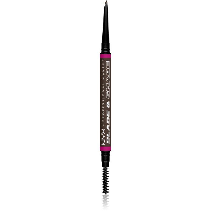 NYX Professional Makeup Blade & Shade tužka na obočí s kartáčkem odstín Espresso 0.06 g