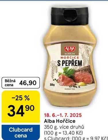 Alba Hořčice 350g, vybrané druhy