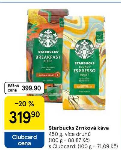Starbucks Zrnková káva, 450 g, více druhů  