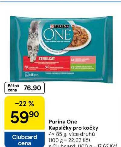 Purina One Kapsičky pro kočky 4× 85 g, více druhů  