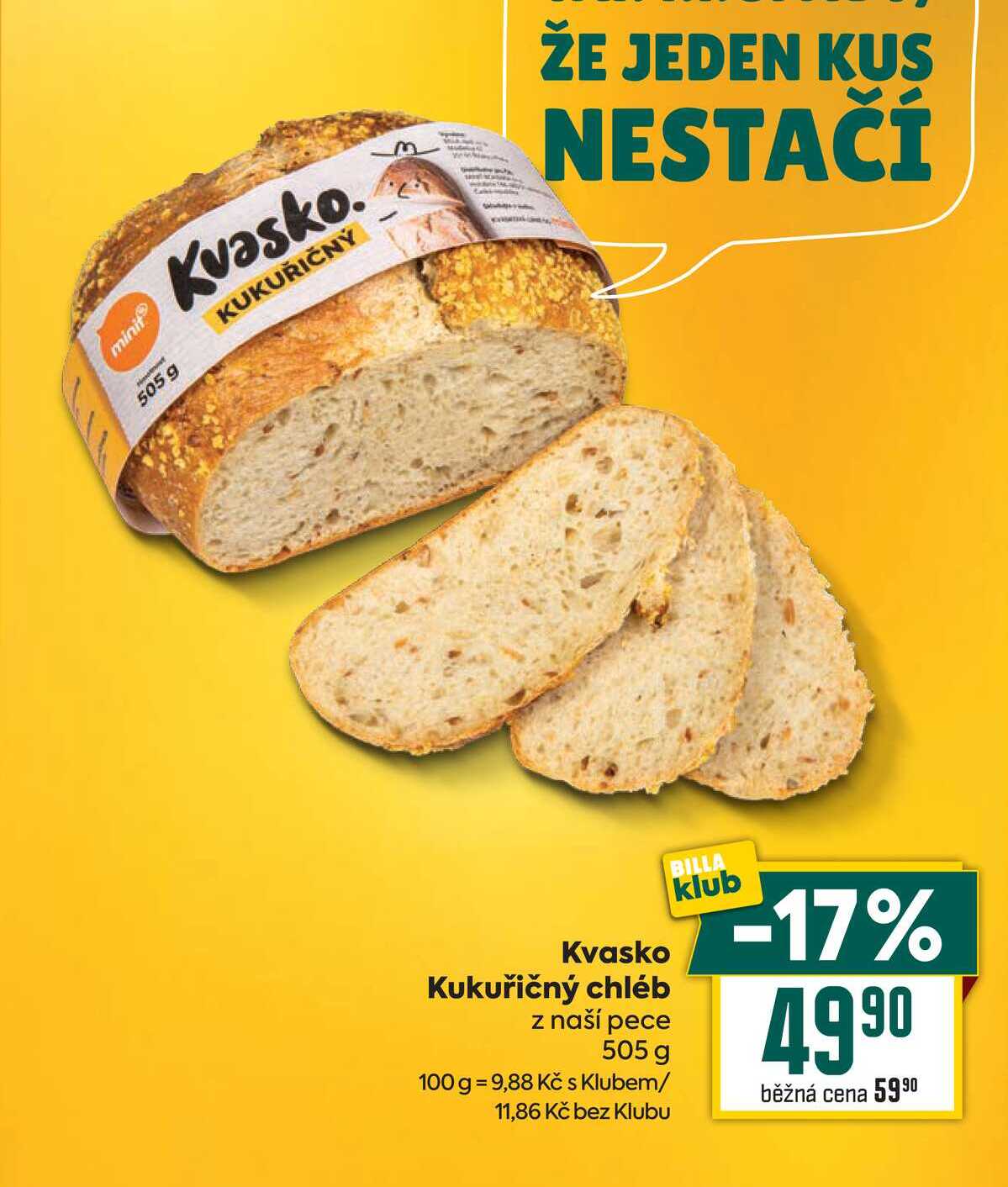 Kvasko Kukuřičný chléb z naší pece 505 g