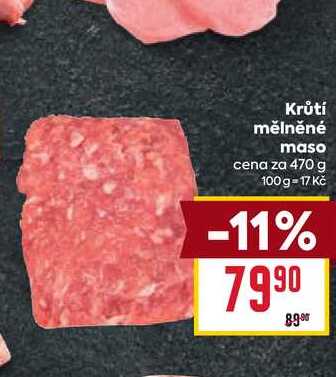 Krůtí mělněné maso cena za 470 g 