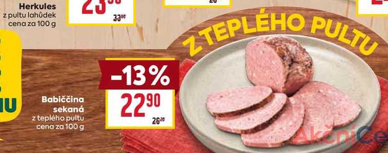 Babiččina sekaná z teplého pultu cena za 100g