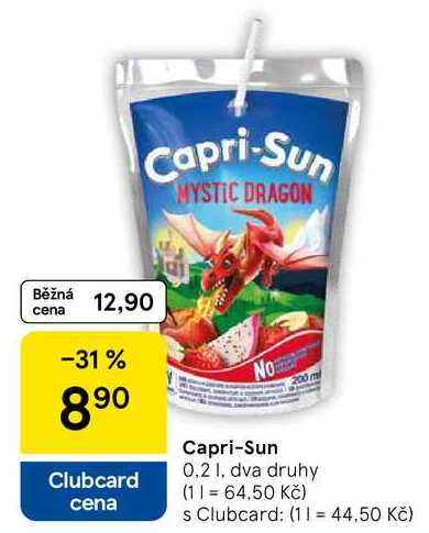 Capri-Sun, 0,2 1, dva druhy 