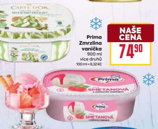 Prima Zmrzlina vanička 900 ml 